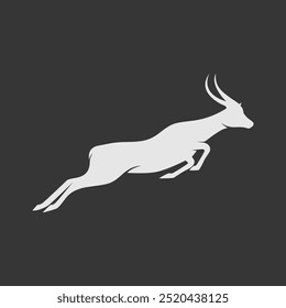 Logotipo del antílope, elemento plano del diseño del antílope, logotipo animal simple