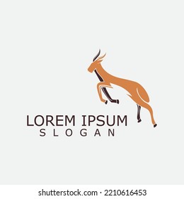 Antelope logo icon design animal simple illustration template idea 