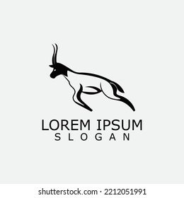 Antelope logo icon design animal simple illustration template idea 