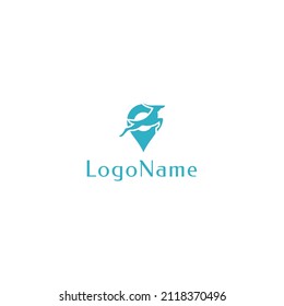 Antelope Logo. Antelope-Pin-Vektorgrafik. Antelope Silhouette. Trendy Deer Animal Logo Design. Blauer Hirschantilope-Vektorgrafik