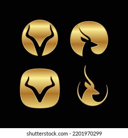 Antelope logo set. Vector illustration