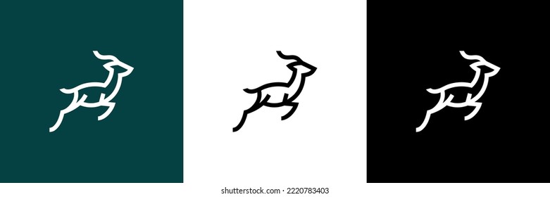 Antelope logo. Antelope silhouette. Trendy animal logo design.