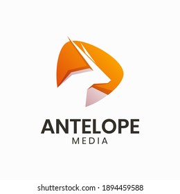 Antelope media play logo template