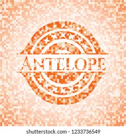 Antelope orange mosaic emblem with background