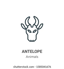 Antelope outline vector icon. Thin line black antelope icon, flat vector simple element illustration from editable animals concept isolated on white background