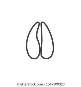 Antelope paw print line icon. linear style sign for mobile concept and web design. Saiga animal hoof print outline vector icon. Symbol, logo illustration. Vector graphics