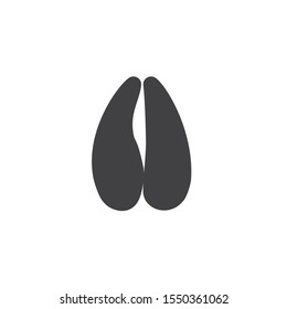 Antelope paw print vector icon. filled flat sign for mobile concept and web design. Saiga animal hoof print glyph icon. Symbol, logo illustration. Vector graphics