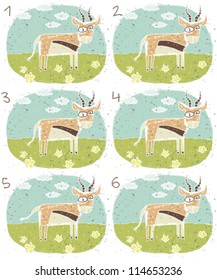 Antelope Puzzle ... Task: Find Two Identical Images (match The Pair)! ... Answer: No. 3 And 4