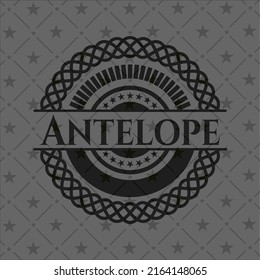 Emblema negro realista de Antelope. Ilustración vectorial. Detallado. 