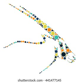antelope shape vector design by color point