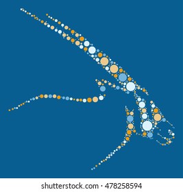 antelope shape vector design by color point