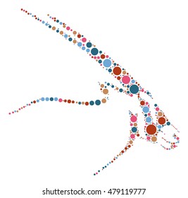 antelope shape vector design by color point