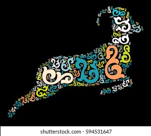 antelope shape vector design illustration