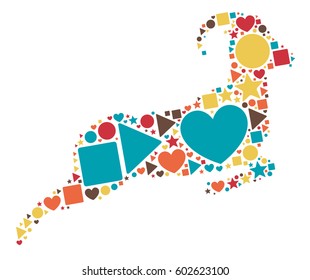 antelope shape vector design illustration