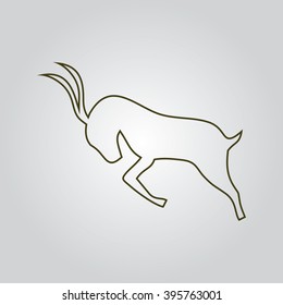 Antelope sign, antelope icon, antelope logo  vector illustration