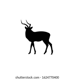 Antelope silhouette, animal vector illustration.