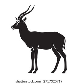 Antelope Silhouette Logo Vektor - African Sable Icon