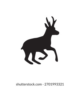 Silueta de antílope corriendo rápido, diseño simple. Vector de animales corriendo rápido, vida silvestre africana. Ilustración de diseño de icono de Vector simple.