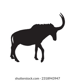 antelope silhouette set collection isolated black on white background vector illustration