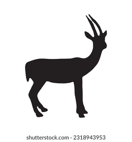 antelope silhouette set collection isolated black on white background vector illustration