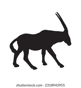 antelope silhouette set collection isolated black on white background vector illustration