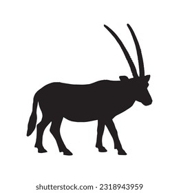 antelope silhouette set collection isolated black on white background vector illustration