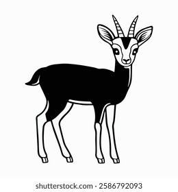 Antelope silhouette vector art illastration 