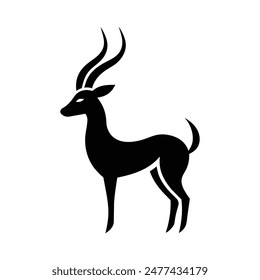 A antelope silhouette vector art illustration