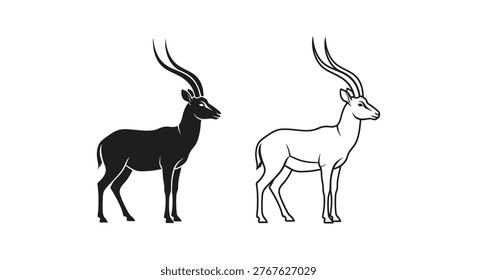 Antelope Species Comparison Guide Identification Vector
