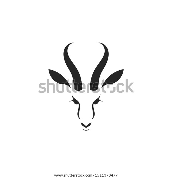 Antelope springbok. Logo. Isolated antelope head.\
Wild animal