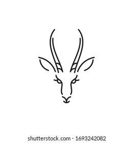 Antelope springbok. Logo. Outline style. Isolated animal on white background