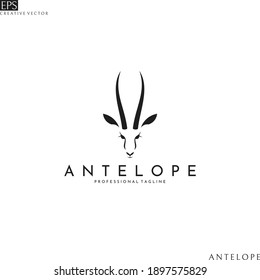 Antelope springbok. Logo template. Cute animal