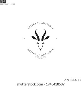 Antelope springbok. Logo template. Wild animal