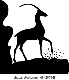  Antelope.  Antelope with stones on a rock