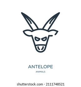 antelope thin line icon. animal, wild linear icons from animals concept isolated outline sign. Vector illustration symbol element for web design and apps.