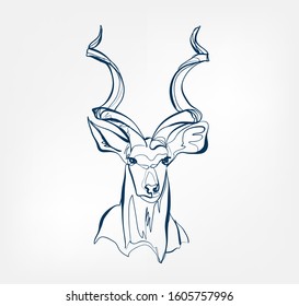 antelope vector animal wild one line design