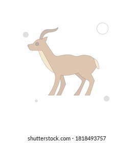 Antelope vector flat illustration on white background