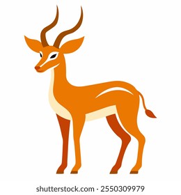 antelope vector icon with white background