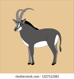 antelope vector illustration, lining draw ,profile view