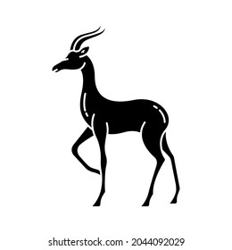 Antelope vector illustration, solid icon symbol