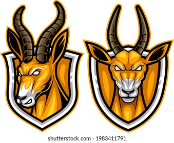 antelopes set animal mascot esport logo illustration