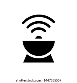 Antena icon , communication design template logo , wifi 

signal channel broadcast emblem isolated illustration , 

outline solid background white