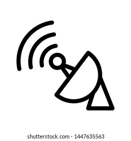 Antena icon , communication design template logo , wifi 

signal channel broadcast emblem isolated illustration , 

outline solid background white