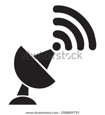 Antena icon , communication design template logo , wifi signal channel broadcast emblem isolated. Vector illustration.