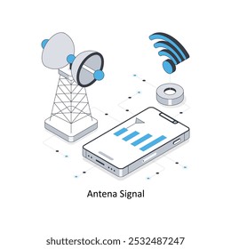 Sinal de antena   Ilustração de stock isométrica. EPS Ilustração do estoque de arquivos