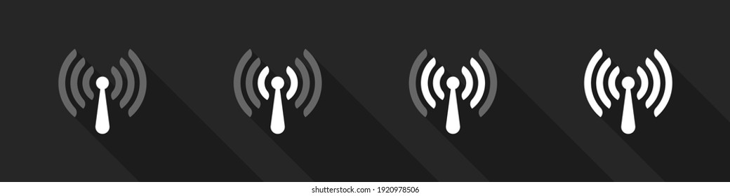 Antena WiFi. Wifi icons concept. Wireless internet sign isolated on black background. Vector illustration