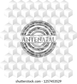 Antenatal realistic grey emblem with cube white background