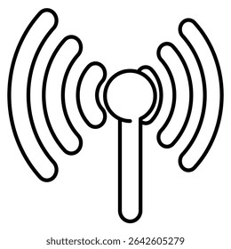 Estilo de vetor do ícone da Antena 3d para a interface do usuário de comunicação Estilo da linha.