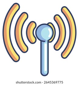 Antenna 3d icon vector style for communication user interface Lineal Color style.