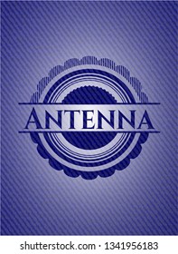 Antenna badge with denim background